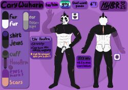 abs amputee anthro anus areola ass balls bear biceps biped black_body black_fur black_hair black_nose body_hair cary_wuharin color_swatch cybernetic_arm cybernetic_limb disability ear_piercing ear_ring english_text eyebrows facial_hair facial_piercing foreskin fur genitals gesture giant_panda glans goatee hair happy_trail hi_res humanoid_genitalia humanoid_penis hyber looking_at_viewer male mammal model_sheet mohawk muscular muscular_anthro muscular_male navel nipple_piercing nipples nose_piercing nose_ring notched_ear nude partially_retracted_foreskin pecs penis piercing plantigrade pubes purple_body purple_eyes ring_piercing scar septum_piercing septum_ring smile snaggle_tooth solo standing stated_height stated_sexuality tail text tongue tongue_out waving white_body white_fur wuharian