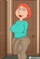 1futa ai_generated big_ass big_breasts big_dick bulge dick dickgirl erection family_guy feet futa_only futanari futrix hi_res highres in_clothes lois_griffin naked nude pants showing_dick showing_off striptease teasing thick_ass thick_thighs