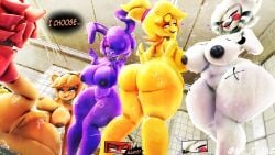 1futa 3girls barefoot big_ass big_breasts big_penis bonfie cally3d choose completely_nude completely_nude_female fazclaire's_nightclub female fexa fredina's_nightclub frenni_(cryptia) full_body futanari marie_(cally3d) mr_t_18g naked naked_female nude nude_female size_difference