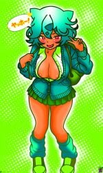 bulbasaur female gijinka gyaru humanization humanized_pokemon lucky-jj pokemon simple_background tagme