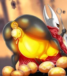 1girls 2025 2d anus artist_name ass bent_over big_ass big_breasts bloated_belly breasts cape charm charm_(object) color colored detailed_background digital_media_(artwork) egg egg_in_pussy egg_laying eggnant female female_only glowing glowing_belly glowing_breasts heartlessangel3d hi_res highres holding_object holding_weapon hollow_knight hornet_(hollow_knight) large_ass large_belly large_boobs large_breasts laying_egg oviposition pregnant pregnant_female pussy pussy_juice pussy_juice_drip red_cape solo solo_female sweat team_cherry weapon wide_ass wide_hips