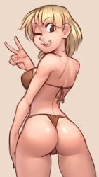 ashley_graham bikini capcom mouth_open peace_sign resident_evil resident_evil_4 tagme wamudraws wink