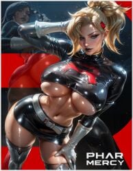 ai_generated ass big_ass big_breasts breasts cosplay crossover crossover_cosplay darkblazeai female large_breasts mercy overwatch pharah pokemon team_rocket thick_thighs