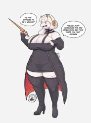 4_fingers absurd_res accessory anthro armwear ass bare_shoulders big_breasts big_butt black_boots black_clothing black_dress black_footwear black_gloves black_handwear boots bovid breast_squish breasts caprine cleavage cleavage_cutout cleavage_overflow clothed clothing confusion cosplay cumbread curvy_figure cutout deltarune dialogue dress elbow_gloves elderly elderly_anthro elderly_female english_text eyebrows female female_anthro fingerless_gloves fingers floppy_ears footwear front_view full-length_portrait fur gloves goat hair handwear headband headgear headwear hi_res high_heeled_boots high_heels holding_object horn huge_breasts huge_butt leg_scar legwear looking_at_object mammal mature_female mother mother_(lore) neckband neckwear open_mouth parent parent_(lore) portrait raised_eyebrow red_eyes ridged_horn rita_(cumbread) scar scut_tail shoes short_tail signature simple_background slightly_chubby slightly_chubby_anthro slightly_chubby_female small_horn smile solo speech_bubble spy_x_family squish standing tail text thick_thighs thigh_boots thigh_highs tight_clothing tongue undertale undertale_(series) voluptuous white_background white_body white_fur white_hair wide_hips yor_briar yor_forger