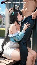 1boy 1girls 2025 ai_assisted ai_generated animal_ears anime artist_name bare_shoulders big_breasts big_chest big_penis bj black_hair blowjob blowjob_face blue_sky blush breast breasts bust busty chest cityscape clothes_pull cock cum cum_in_mouth day denim dick explicit fellatio female hi_res high_quality high_resolution highres large_breasts licking long_hair manhattan_cafe_(umamusume) off_shoulder oral oral_sex pants patreon patreon_username penis ponytail sitting skypassion stable_diffusion straight sucking umamusume umamusume_pretty_derby uncensored very_long_hair watermark yellow_eyes