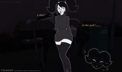 after_rape after_sex aftermath alexon_jaychara alexonjaychara before_and_after bench big_glasses bracket champaanimation clothed clothing condom condom_in_mouth eyewear female female/female filled_condom forced glasses hi_res human imminent_sex legwear mammal mouth_hold nerd object_in_mouth park park_bench questionable_consent rape sex sexual_barrier_device shy sky solo thigh_highs trash_can watermark