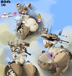 anus big_girl big_stomach comic_page cute_face day desert female huge_anus huge_ass ifv living_tank looking_at_viewer macro pussy sand sitting small_breasts standing stomach_inflation tank_girl thick_ass thick_thighs