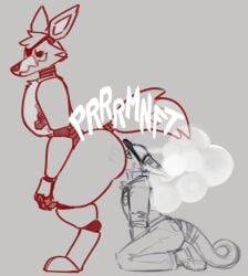 2boys 2d animatronic ass big_ass big_butt canine eyepatch eyewear face_in_ass fart fart_cloud fart_fetish farting farting_in_face femboy five_nights_at_freddy's fox foxy_(fnaf) furry gray_fart gray_fart_cloud hat headwear large_dom_small_sub male male/male male_fart male_only no_genitals no_sex nonhuman nude onomatopoeia passtheblast robot security_guard sketch sniffing_farts standing tagme tail taller_male text thick_thighs thighs