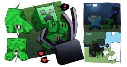 creeper creeper_(minecraft) cuntboy enderman intersex mating_press minecraft minecraft_mob mob mob_face monster pussy sex vaginal_penetration