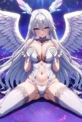 ai_generated animated anime_style big_breasts monster_girl nephilim tagme video white_hair