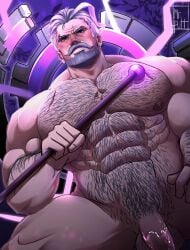 bara beard big_pecs chest_hair daddy dilf hairy hairy_chest magneto magneto_(marvel_rivals) magneto_(seat_of_autumn) male male_only marvel marvel_rivals mrputt muscular muscular_male solo