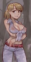 ashley_graham belt capcom nipples_visible_through_clothing pants raining resident_evil resident_evil_4 tagme wamudraws wet_clothes