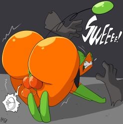 anthro anus axel_the_tepig bacon_butt_(tepigfan101) ballbusting balls big_butt bodily_fluids butt clenched_teeth clothing cock_and_ball_torture cracked_egg domestic_pig duo femboy feral fuf gay gay_anal generation_5_pokemon genital_torture genitals green_clothing green_underwear hero hi_res homosexual homosexual_male male male_focus male_only mammal nintendo noisy penis pokemon pokemon_(species) saliva saliva_string suid suine sus_(pig) teeth tepig underwear wedgie