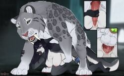 all_fours animal animal_ears anus ass black_hair breasts doggy_style female furry hair_between_eyes large_breasts long_hair long_tongue nipples open_mouth penis purple_eyes pussy sex sex_from_behind straight tail tongue tongue_out uncensored vaginal_penetration wolf zoophilia