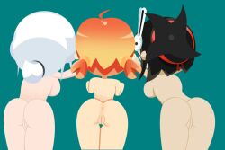 big_ass black_hair harem naked orange_hair radio_gosha white_hair