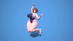 1girls 3d animated ass big_ass big_breasts dat_ass huge_ass huge_breasts large_ass large_breasts light-skinned_female light_skin massive_breasts my_hero_academia no_sound ochako_uraraka one-piece_swimsuit shounen_jump tagme thick_ass thick_thighs turntable_(animation) usukeninja venus_body video voluptuous wide_hips