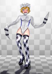 1boy alternate_costume bulge dusk_(kingdom_hearts) embarrassed heels kingdom_hearts latex leotard living_clothes nobody_(kingdom_hearts) roxas thighhighs