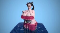 1girls 3d animated big_ass big_breasts human marnie_(pokemon) no_sound pokemon pokemon_masters pokemon_ss summer_marnie_(pokemon_masters) tagme turntable_(animation) usukeninja video