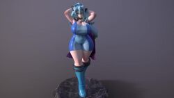 1girls 3d animated ass big_ass big_breasts blue_hair boots breasts cape clair_(pokemon) female_only human leather_boots no_sound pokemon pokemon_hgss skin_tight tagme tight_clothing turntable_(animation) usukeninja video wide_hips