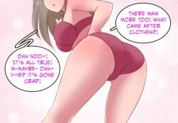 ass_expansion big_ass big_breasts bra breast_expansion brown_hair color comic english_text gender_transformation long_hair male_to_female meowwithme(artist) mtf_transformation panties rule_63 text text_bubble thighs transformation underwear