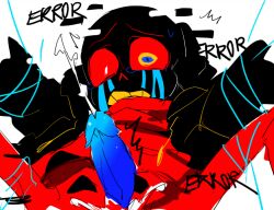 1boy 2d blue_penis confused cum cumming ejaculation error_sans_(fan_character) errortale gay heki_(artist) humanoid male male_only sans sans_au shocked skeleton strings tagme tear tears tied tied_up undertale undertale_(series) undertale_au undertale_fanfiction