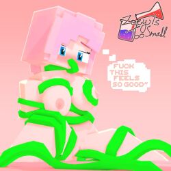 3d adult blue_eyes blush bondage breasts female green_tentacles horny_female kneeling mine-imator minecraft nipples oral_penetration oral_sex pink_hair pussy simple_background tagme tentacle tentacle_on_female tentacle_sex vaginal_penetration vaginal_sex watermark zoey_(zoeyistoosmall) zoey_is_too_small