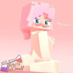 3d adult ass big_ass big_breasts blue_eyes blush breasts female female_only hand_on_breast horny_female minecraft pink_hair pose tagme zoey_(zoeyistoosmall) zoey_is_too_small