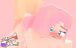 1boy 3d adult ambiguous_penetration blue_eyes blush cum cum_drip cum_inside doggy_style female heart-shaped_pupils horny_female mine-imator minecraft nude nude_female nude_male pink_hair ponytail simple_background watermark zoey_(zoeyistoosmall) zoey_is_too_small