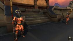 3d alliance_futas athletic barefoot big_thighs casual casual_nudity firearm futanari guard gun helmet intersex kul_tiran_guard kul_tiran_human kul_tiras muscular pierced_nipples piercing revealing_armor revealing_clothes scarf titaa weapon world_of_warcraft