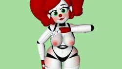 1girls 3d baby_(fnafsl) big_hair black_bra black_panties breast_grab circus_baby circus_baby_(fnaf) female female_only five_nights_at_freddy's fnaf green_background green_eyes huge_hair large_hair red_gloves red_hair red_lips so87baby summer_baby summer_of_87_baby thigh_grab white_breasts white_skin xxxfabianxxx