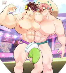 abs biceps big_bulge big_muscles bodybuilder bulge flaccid huge_muscles kingdom_velvet male male_focus male_only milo_(pokemon) muscle muscles muscular muscular_arms muscular_back muscular_legs muscular_male muscular_thighs nipples pecs pokemon pokemon_ss veins veiny_muscles veiny_penis