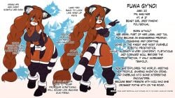 1girls anthro braids character_sheet female furry fuwa_(riley_moore) miniskirt monster_girl prosthetic red_hair red_panda riley_moore_(artist) robotic_arm robotic_legs shortstack tagme tight_clothing