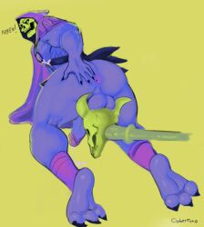 1male 3_toes ass ass_focus balls blue_body blue_skin cybertuna dick erection feet gay inviting inviting_to_sex looking_at_viewer looking_back male male_only mammal masters_of_the_universe muscular muscular_male nude presenting_ass skeleton skeletor skull solo solo_focus yaoi