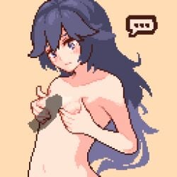 ... 1boy 1girls 2d 2d_animation animated blue_eyes blue_hair blush breast_hold breasts completely_nude disembodied_penis female female_focus fire_emblem fire_emblem_awakening grabbing_own_breast long_hair looping_animation lucina_(fire_emblem) male momiahair naizuri nintendo nipples nude nude_female paizuri penis pixel_animation pixel_art small_breasts solo_focus speech_bubble tiara ugoira