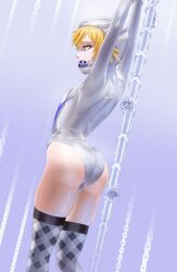 ass ball_gag bondage dusk femboy grazelz kingdom_hearts latex leotard male_focus male_only objectification roxas solo_male thighhighs