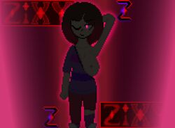 2d bete_noire breasts_outside full-package_futanari glitchtale glowing glowing_eyes one_eye_closed pixel_art self_upload silhouette undertale undertale_(series) undertale_au z!betty zixy