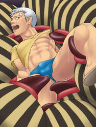 1boy boy_rape licking male male_only monster monster_on_male muscles persona persona_3 rape saliva sanada_akihiko shin_megami_tensei solo speedo tongue