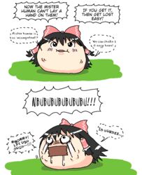 open_mouth reimu_hakurei speech_bubble touhou vore yukkuri yukkuri_shiteitte_ne