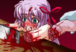 amputee blood demonbane gore guro purple_hair