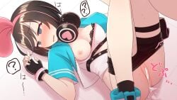 ? ?? after_sex bangs bar_censor black_gloves black_legwear blue_footwear blue_jacket blush breasts brown_hair censored clothes_pull cum cum_in_pussy empty_eyes eyebrows_visible_through_hair female gloves hairband half-closed_eyes headphones headphones_around_neck highres jacket kizuna_ai kizuna_ai_(a.i._games) kizuna_ai_inc. knees_up lying multicolored_hair nipples no_panties on_back one_breast_out open_mouth organ_rn pink_hair pink_hairband pussy rape shirt shoes short_hair short_sleeves shorts shorts_pull sleep_molestation sleeping solo streaked_hair sweat virtual_youtuber white_shirt