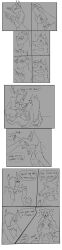 2022 absurd_res anthro belly_rub blush canid comic consent_themes dialogue duo emiechii face_mask felid female fondling force_feeding forced heart hi_res kneading line_art long_image male mammal monochrome nude onomatopoeia scalie sound_effects speech_bubble stuffing swallowing syringe tall_image text