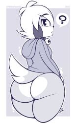 1boy 2022 ? anthro artist_name ass bell_collar bottomless collar femboy furry male male_only monochrome niko_(pkfirefawx) original pinup pkfirefawx thick_ass thick_thighs