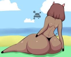 anthro ass ass_focus beach big_ass big_butt bikini gothicc_(gothicc_komy) gothicc_komy_(artist)