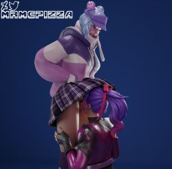 blue_hair clothed fortnite hoodie leelah_(fortnite) licking licking_pussy mrmcpizza oral oral_sex ponytail purple_hair skirt skirt_lift sweater tracy_trouble_(fortnite) upskirt yuri