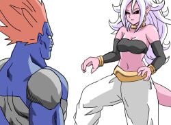 1boy 1girls ahegao android_13 android_21 animated artist_request bouncing_breasts breasts cuntbusting defeated dragon_ball dragon_ball_fighterz dragon_ball_z earrings funny long_hair majin_android_21 meme muscle no_sound orange_hair pink_skin punching ryona short_hair short_playtime simple_background tagme video white_background white_hair