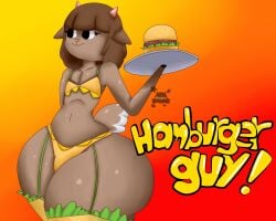 anthro front_view gothicc_(gothicc_komy) gothicc_komy_(artist) hamburger text thick_thighs thighs