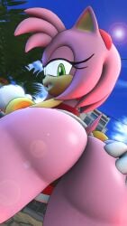 1girls 3d amy_rose anthro anthro_only big_ass derringersfm female female_only green_eyes hedgehog huge_ass lens_flare looking_at_viewer pink_fur sega smiling_at_viewer solo solo_female sonic_(series) sonic_the_hedgehog_(series) tagme