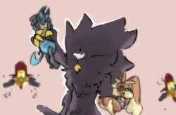 angel anthro asphyxiation battle choking drone_(vehicle) feral group humanoid komokuu lopunny lucario male meme nintendo pokemon pokemon_(species) shitpost solar_gush team_rocket video_games