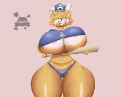 anthro canine gothicc_komy_(artist) horny horny_female horny_jail police police_uniform thick_thighs