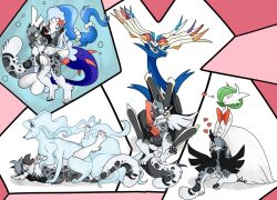 2girls 3boys alolan_ninetales animal_genitalia anthro beak blue_fur cunnilingus feral feral_on_anthro furry gardevoir gryphon heart large_breasts male_primarina mega_gardevoir nelsonnoir ninetales original_character pokémon_(species) pokemon pokemon_(species) pokemon_rse pokemon_sm pokemon_team pokemon_xy primarina regional_form_(pokémon) seal underwater xerneas